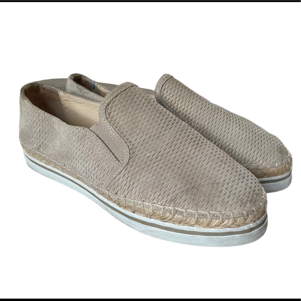 Jimmy Choo “Dawn” Shimmer Espadrille Slip-On Sneakers – Size 39